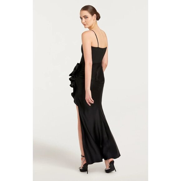 Cinq a Sept Drina Gown in Black 0 New Womens Long Maxi Satin Dress - Picture 13 of 17